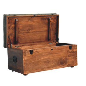 Roasted Almond Storage Trunk Bench | Warm-Toned Seating & Storage