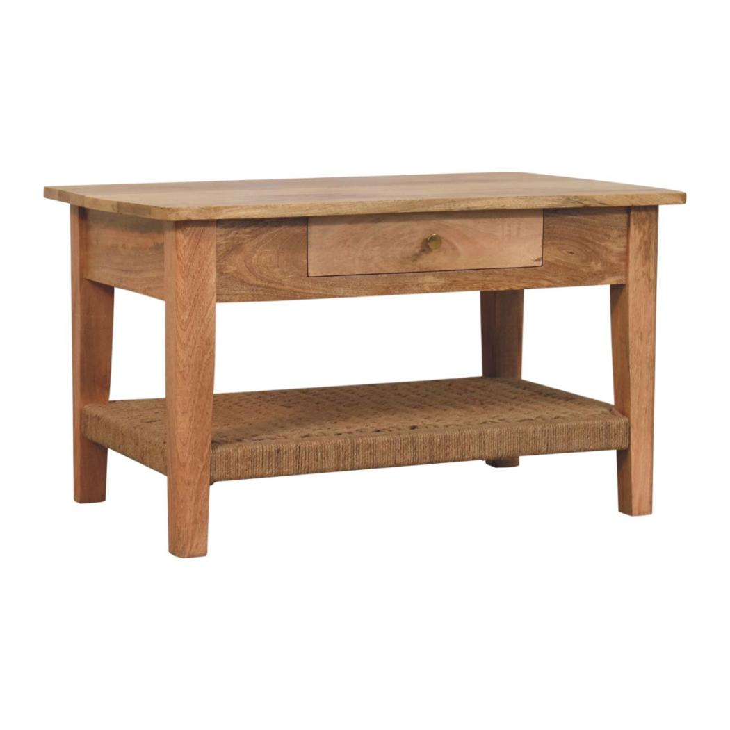Rope Coffee Table | 1 Drawer | Textured Living Room Storage