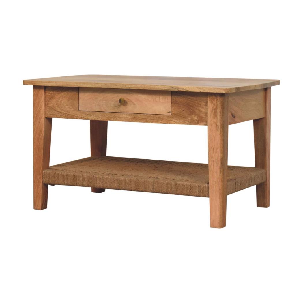 Rope Coffee Table | 1 Drawer | Textured Living Room Storage