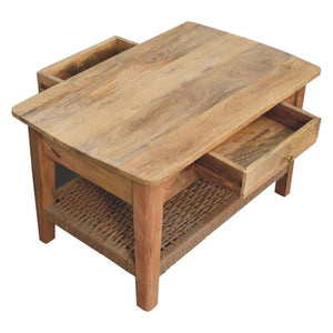 Rope Coffee Table | 1 Drawer | Textured Living Room Storage