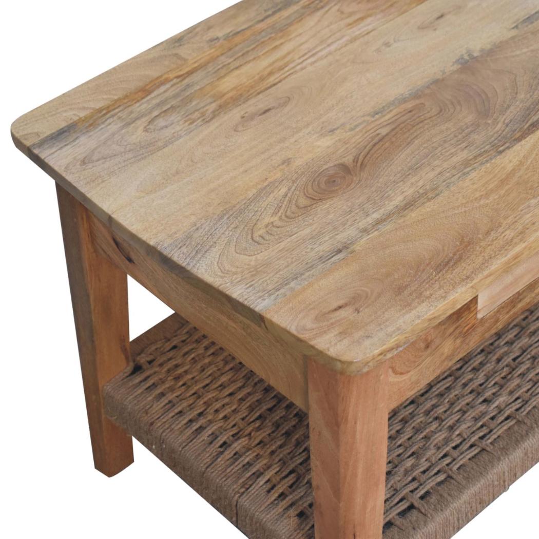 Rope Coffee Table | 1 Drawer | Textured Living Room Storage
