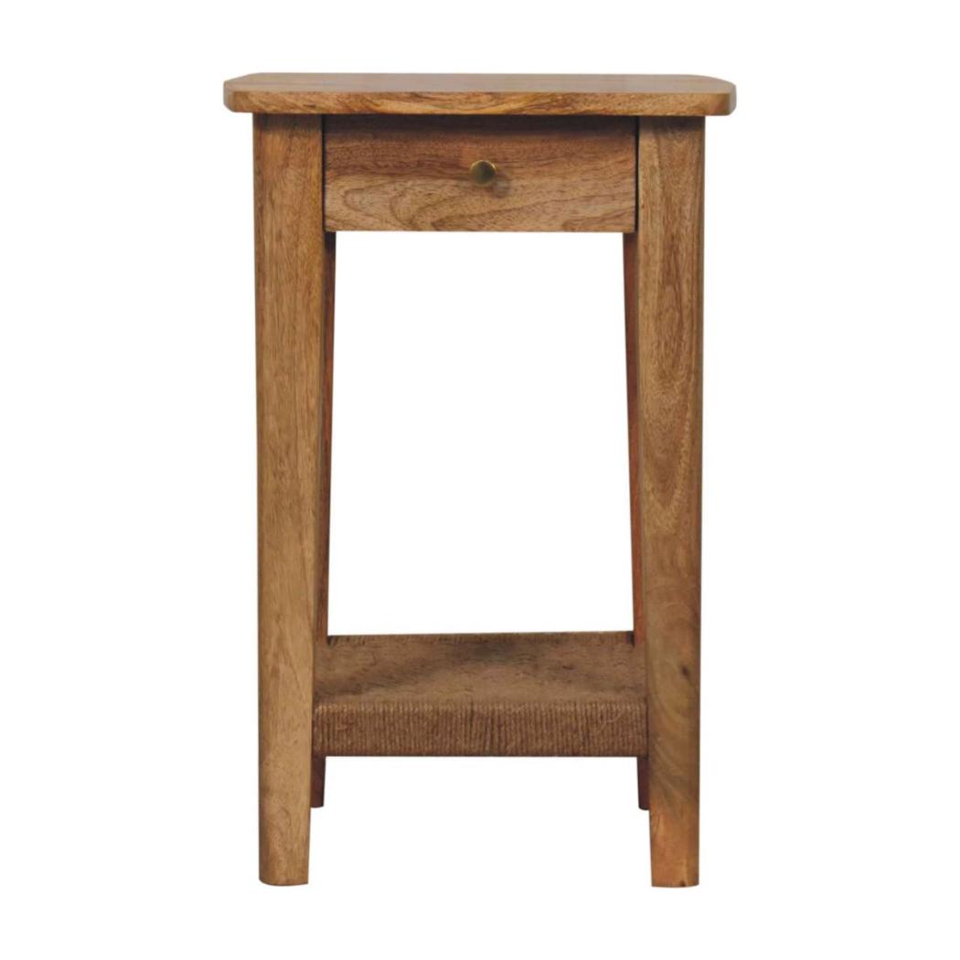 Rope End Table | Textured Detail | Compact Accent Design