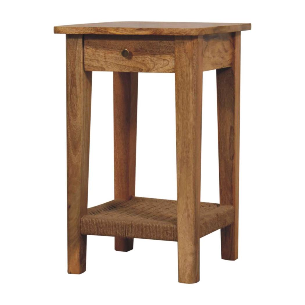 Rope End Table | Textured Detail | Compact Accent Design
