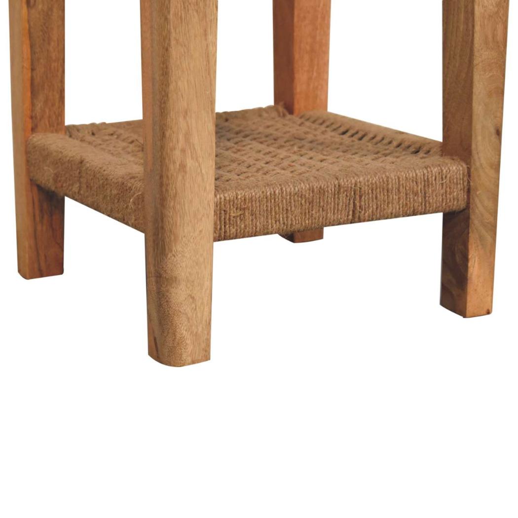 Rope End Table | Textured Detail | Compact Accent Design