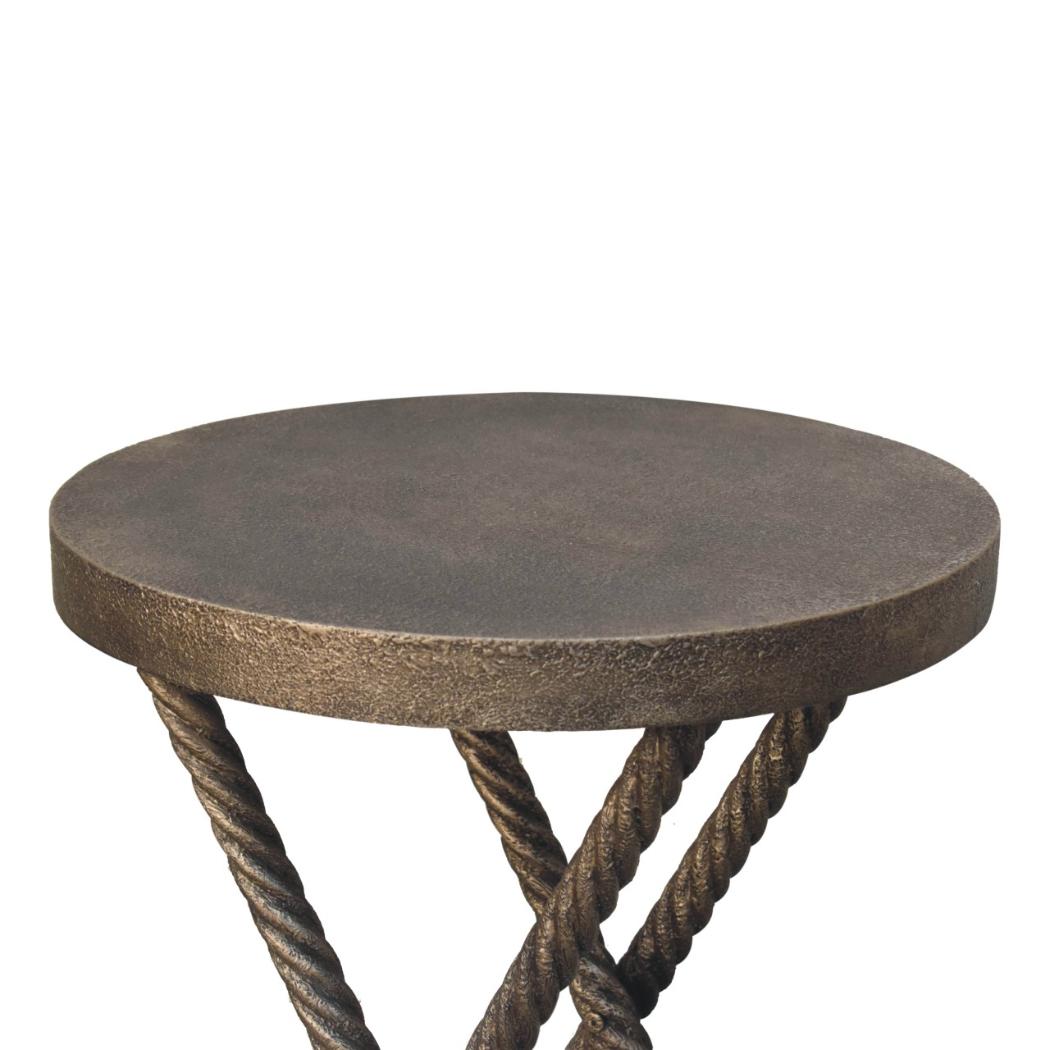 Rope Side Table | Metallic Finish | Textured Accent Table