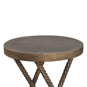 Rope Side Table | Metallic Finish | Textured Accent Table