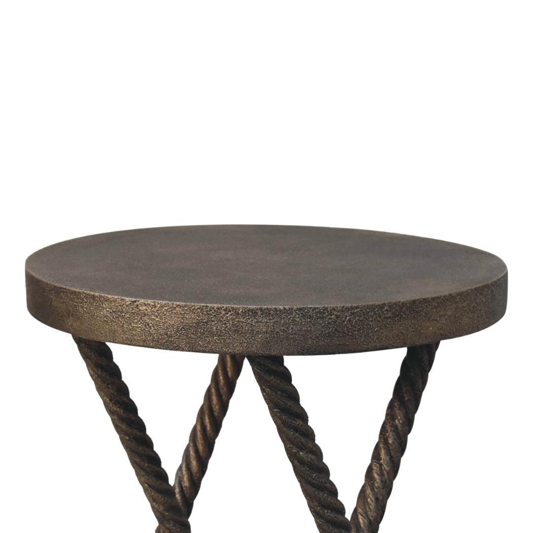 Rope Side Table | Metallic Finish | Textured Accent Table