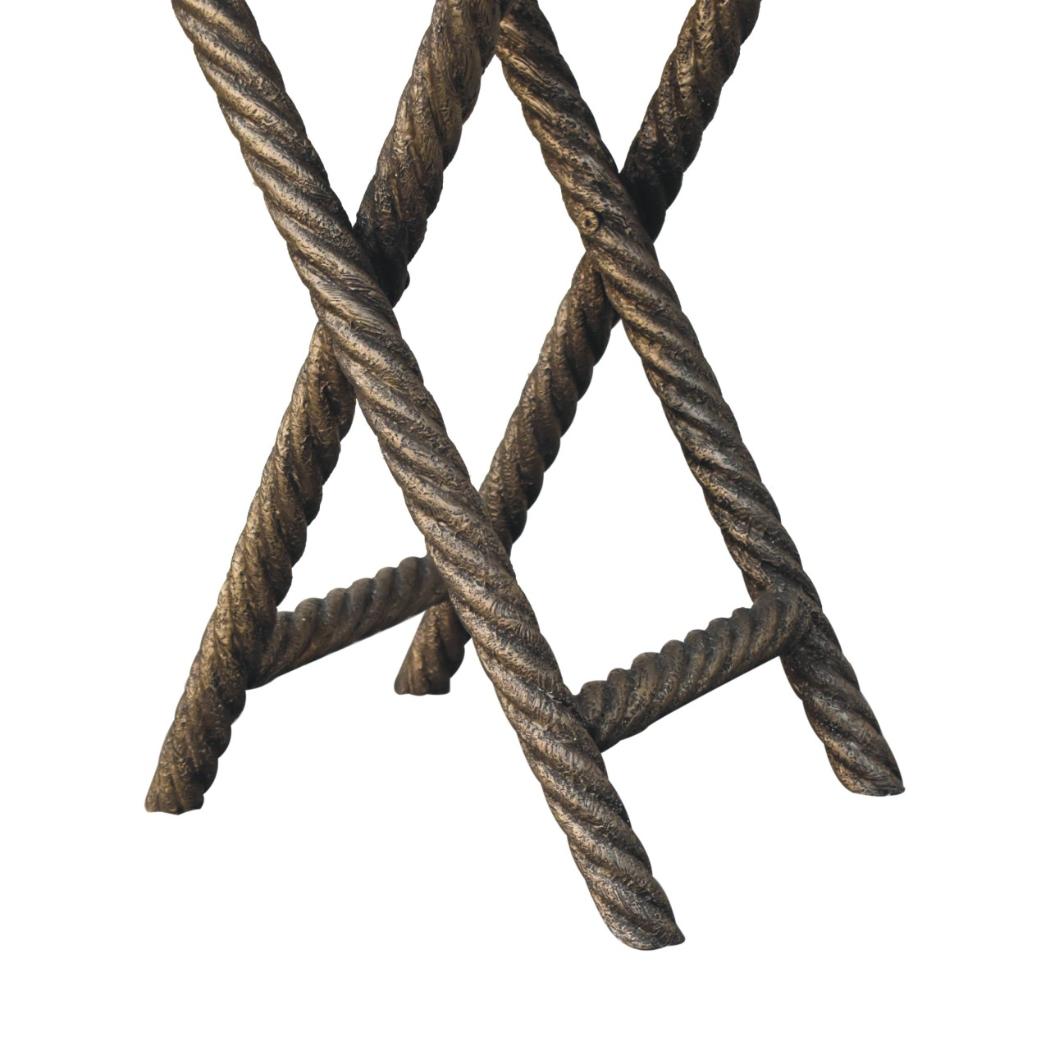 Rope Side Table | Metallic Finish | Textured Accent Table