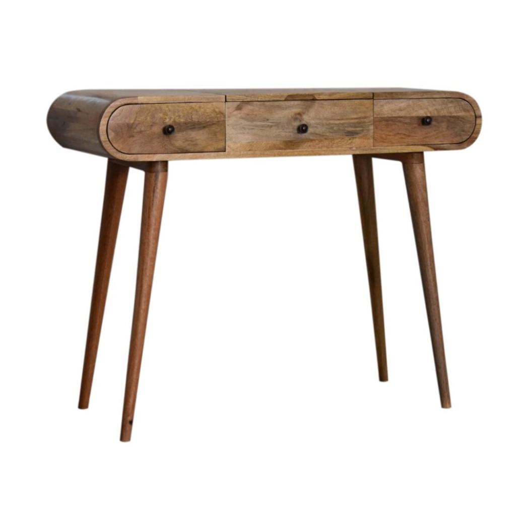 Round Dressing Table | Oak-Inspired Finish | Bedroom Vanity