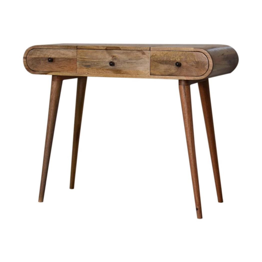 Round Dressing Table | Oak-Inspired Finish | Bedroom Vanity