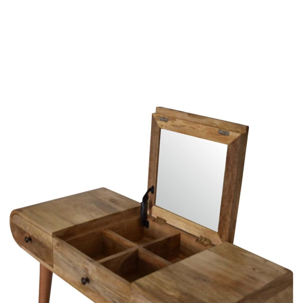 Round Dressing Table | Oak-Inspired Finish | Bedroom Vanity