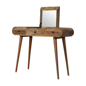 Round Dressing Table | Oak-Inspired Finish | Bedroom Vanity