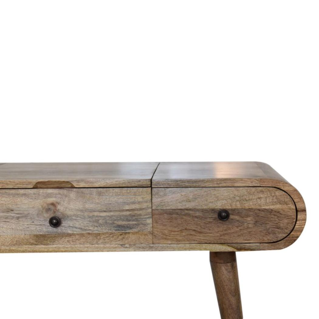 Round Dressing Table | Oak-Inspired Finish | Bedroom Vanity
