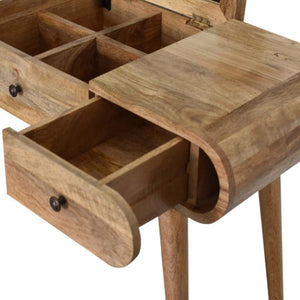 Round Dressing Table | Oak-Inspired Finish | Bedroom Vanity