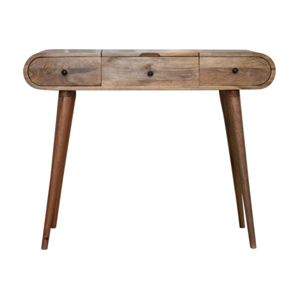 Round Dressing Table | Oak-Inspired Finish | Bedroom Vanity