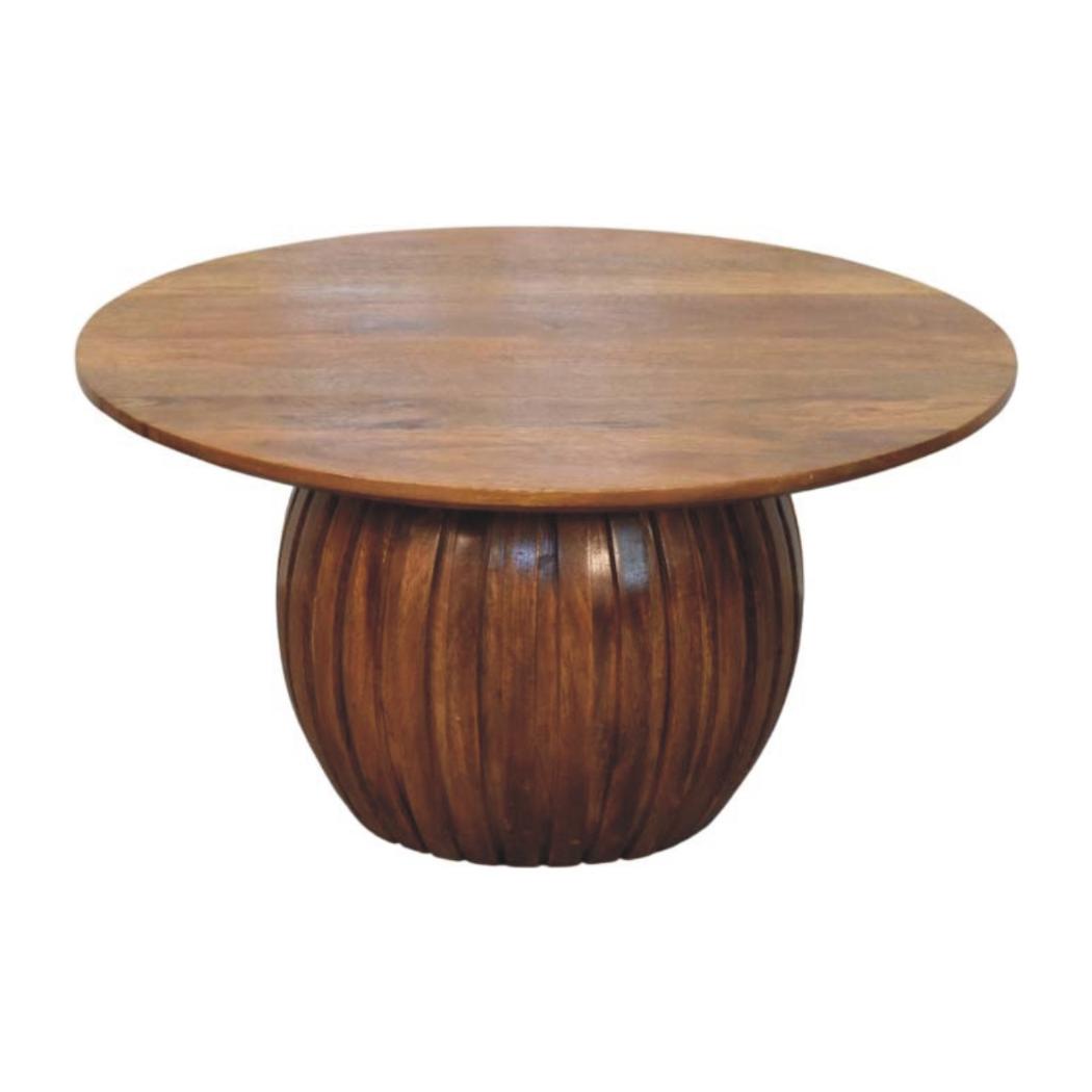Round Fluted Coffee Table | Textured Living Room Centrepiece