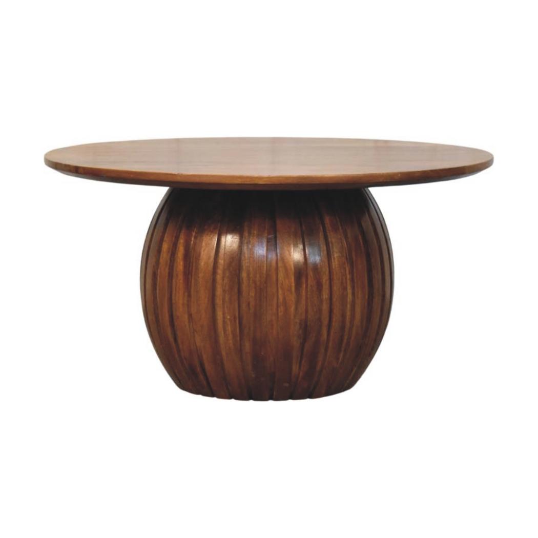 Round Fluted Coffee Table | Textured Living Room Centrepiece