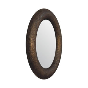 Round Hammered Mirror | Metallic Finish | Textured Wall Décor