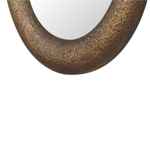 Round Hammered Mirror | Metallic Finish | Textured Wall Décor