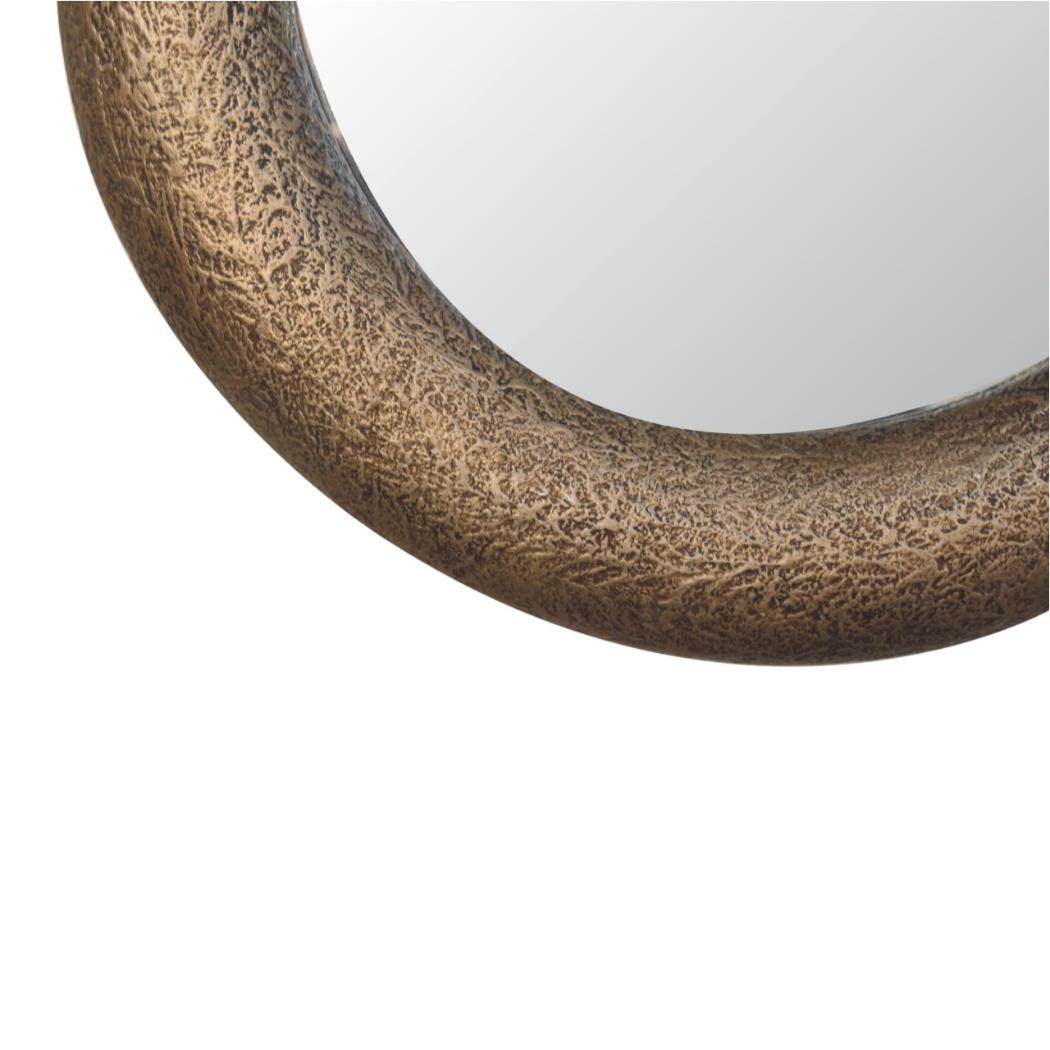 Round Hammered Mirror | Metallic Finish | Textured Wall Décor