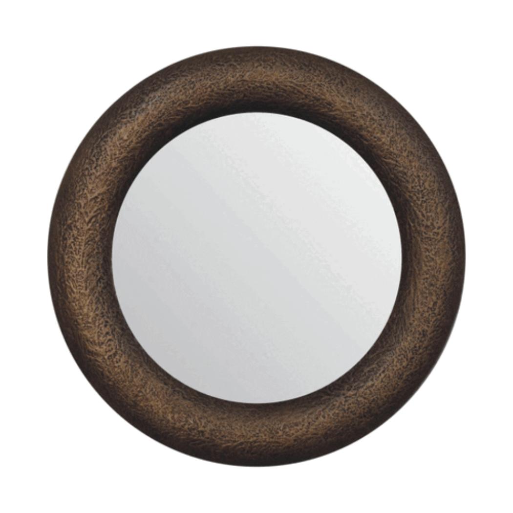 Round Hammered Mirror | Metallic Finish | Textured Wall Décor