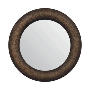 Round Hammered Mirror | Metallic Finish | Textured Wall Décor
