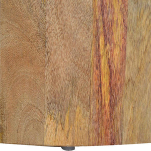 Round Mango Wood Coffee Table | Oak Finish | Smooth Edge | 90cm