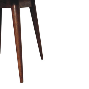 Round Nordic End Table | Chestnut Finish | Scandinavian-Inspired Design