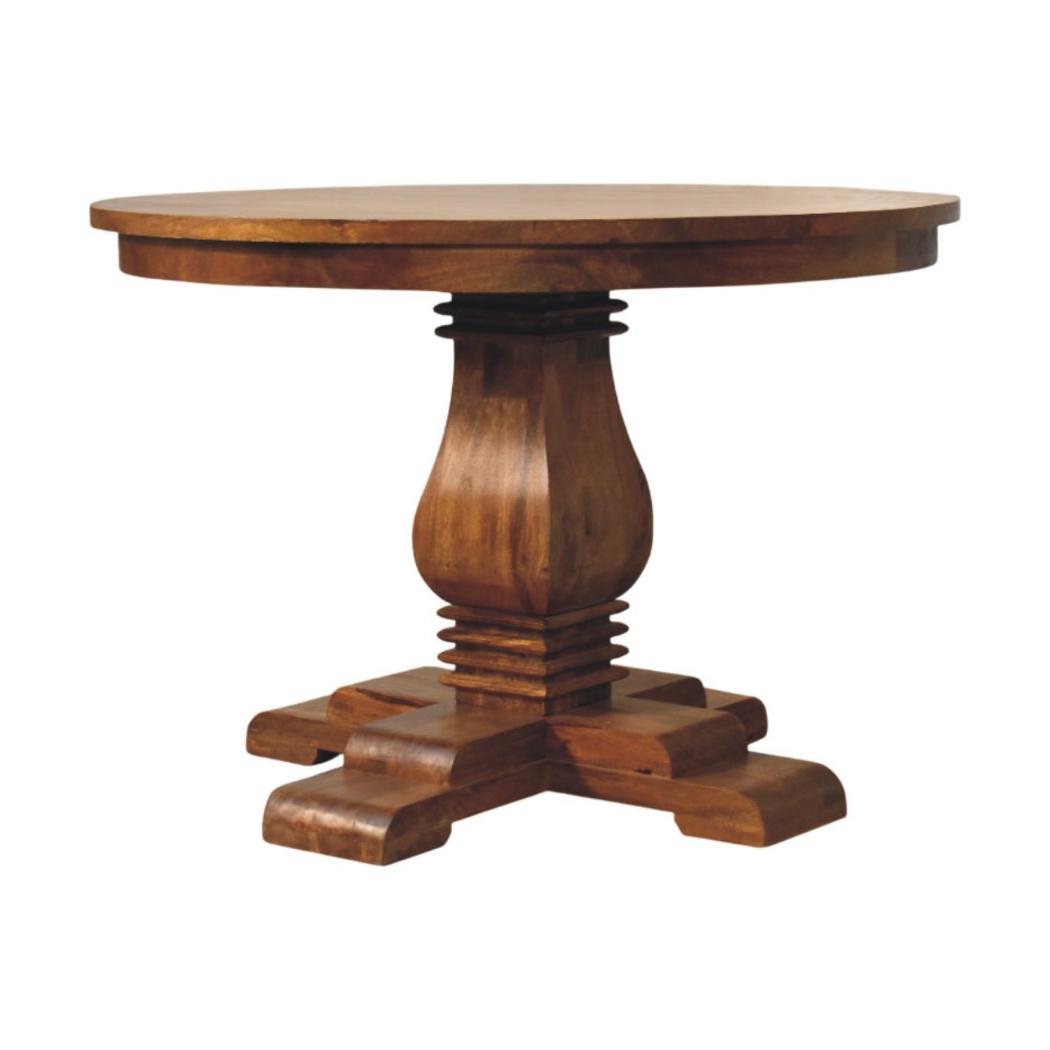 Round Pedestal Dining Table | Central Base | Sculptural Dining Design