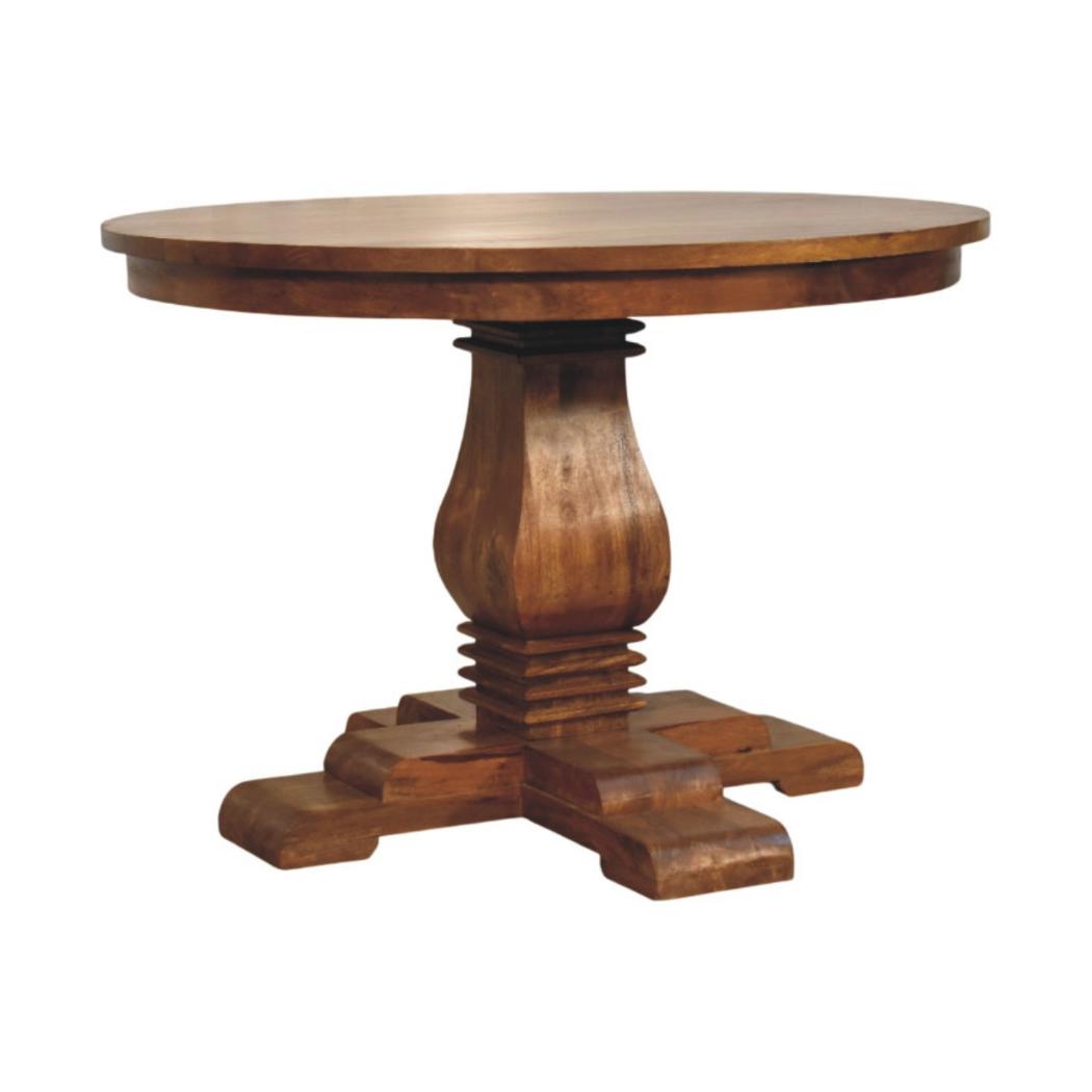 Round Pedestal Dining Table | Central Base | Sculptural Dining Design