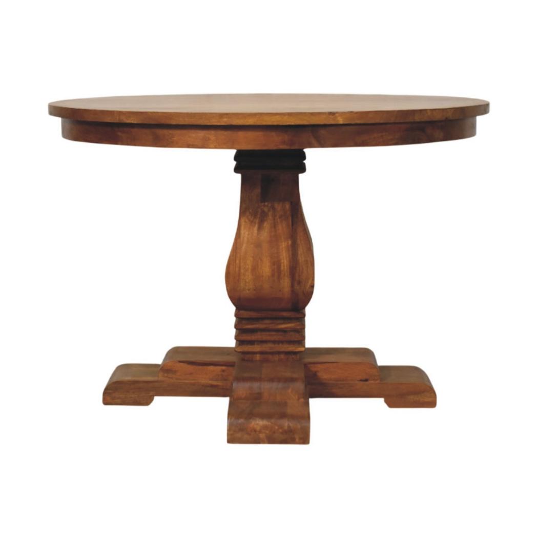 Round Pedestal Dining Table | Central Base | Sculptural Dining Design