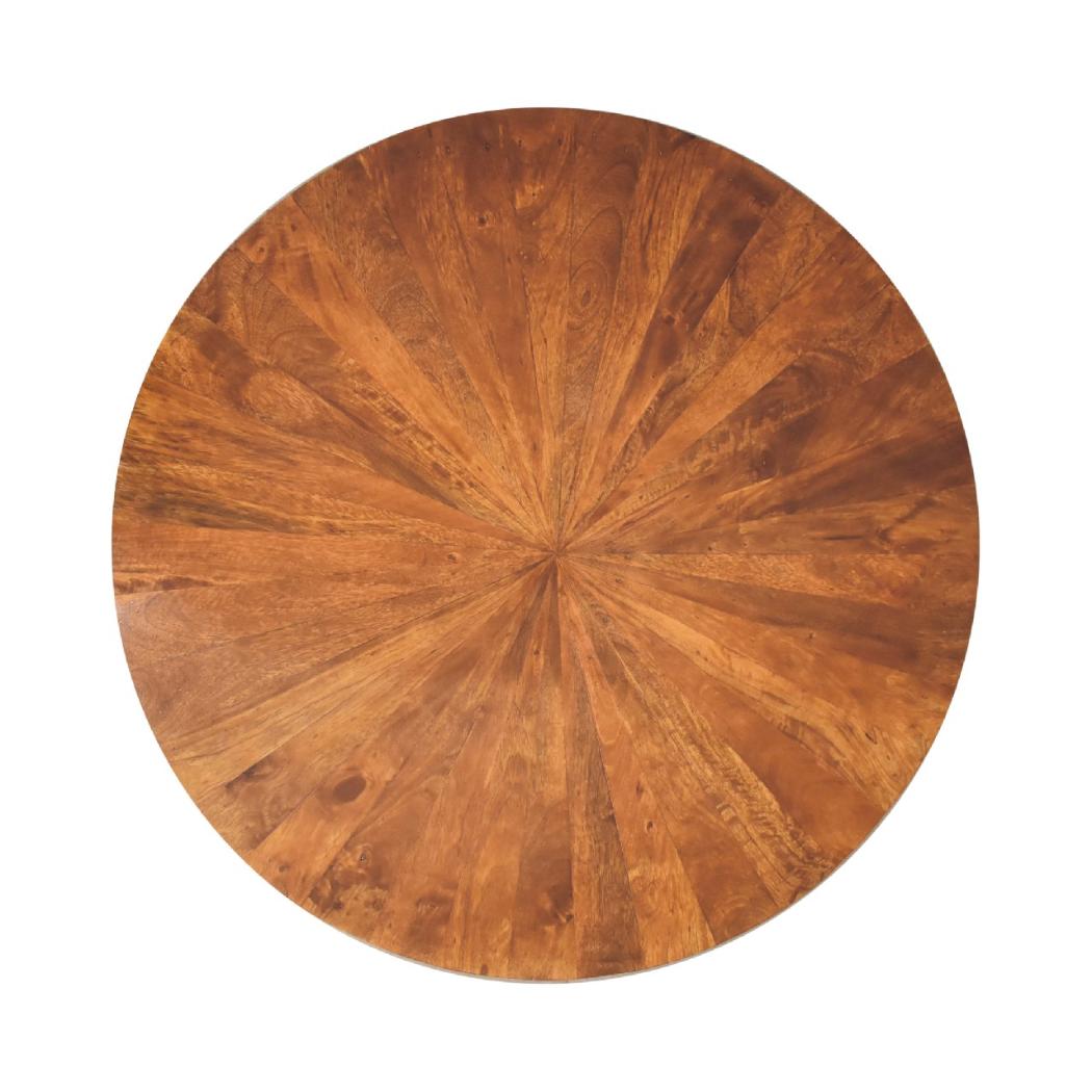 Round Wooden Coffee Table | Chestnut Finish | Warm Living Room Centrepiece