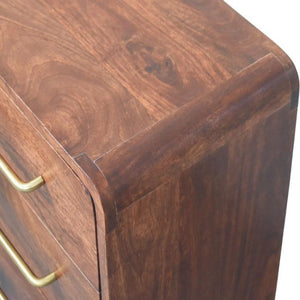 Rounded 3 Drawer Chest | Wooden Chest of Drawers | Bedroom Storage