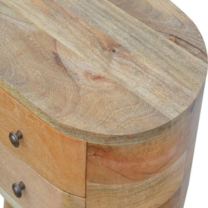 Rounded Bedside Table | Soft-Edge Design | Compact Bedroom Storage