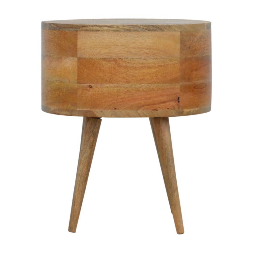 Rounded Bedside Table | Soft-Edge Design | Compact Bedroom Storage