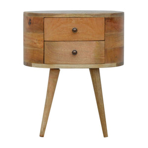 Rounded Bedside Table | Soft-Edge Design | Compact Bedroom Storage