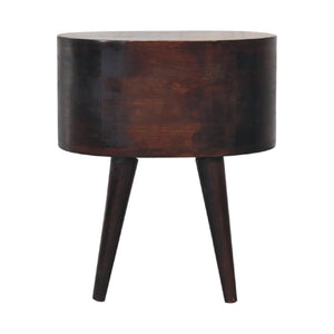 Rounded Bedside Table | Walnut Finish | Soft-Edge Design