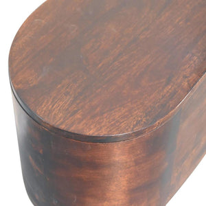 Rounded Blanket Box | Walnut Finish | Lift-Up Storage