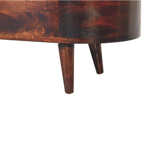 Rounded Blanket Box | Walnut Finish | Lift-Up Storage