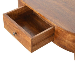 Rounded Coffee Table | Chestnut Finish | Contemporary Living Room Furniture
