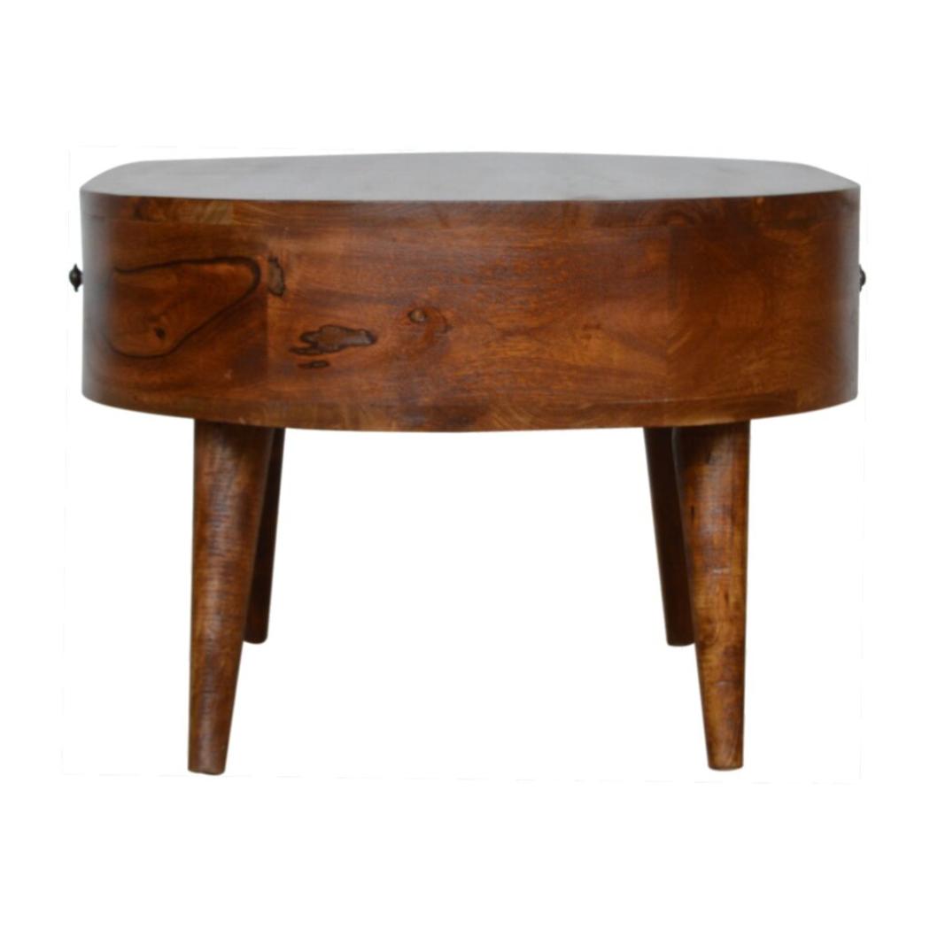 Rounded Coffee Table | Chestnut Finish | Contemporary Living Room Furniture