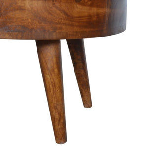 Rounded Coffee Table | Chestnut Finish | Contemporary Living Room Furniture