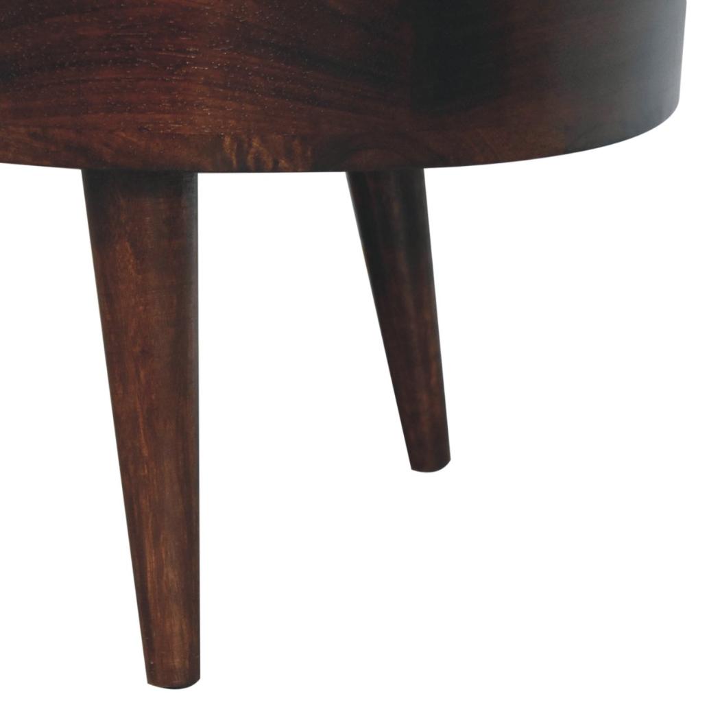 Rounded Coffee Table | Solid Mango Wood | California Walnut Finish
