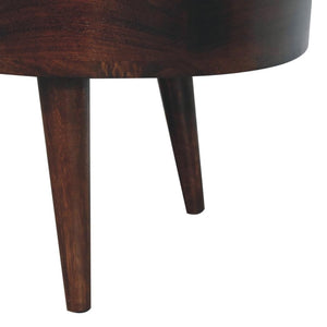 Rounded Coffee Table | Solid Mango Wood | California Walnut Finish