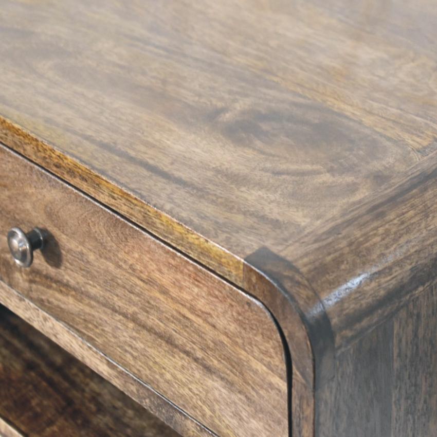 Rounded Edge 1 Drawer Bedside | Solid Wood Nightstand