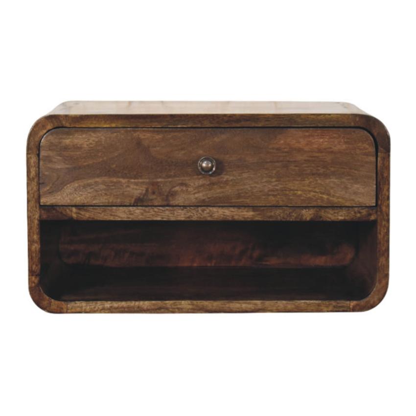 Rounded Edge 1 Drawer Bedside | Solid Wood Nightstand