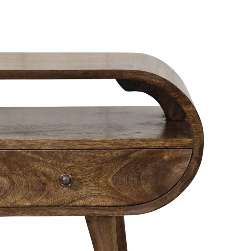 Rounded Edge 2 Drawer Media Unit | Solid Wood TV Stand