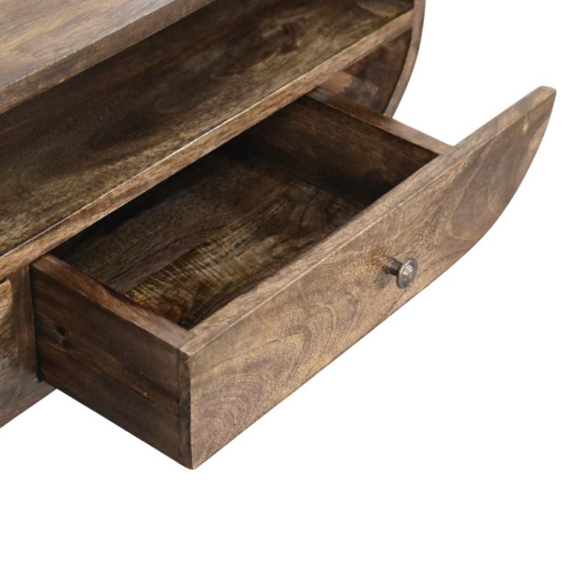 Rounded Edge 2 Drawer Media Unit | Solid Wood TV Stand