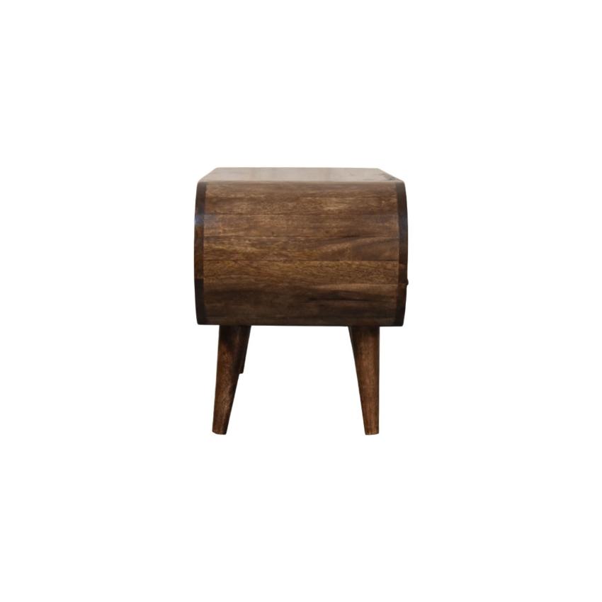Rounded Edge 2 Drawer Media Unit | Solid Wood TV Stand