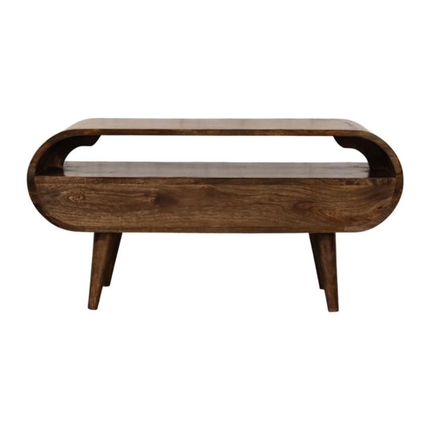 Rounded Edge 2 Drawer Media Unit | Solid Wood TV Stand